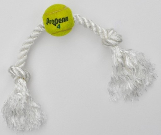 Tennis ball shop rope dog toy